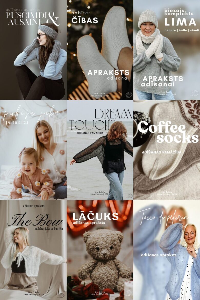 10 adīšanas aprakstu komplekts